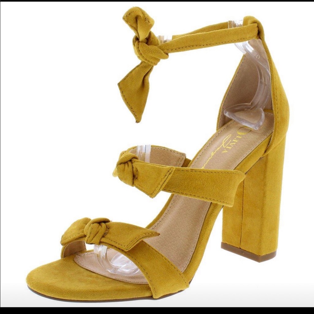 Bliss Mustard Block Heels